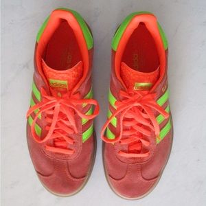 Like New Adidas Gazelle Bold Orange/Lime Green size 7.5 Women’s.